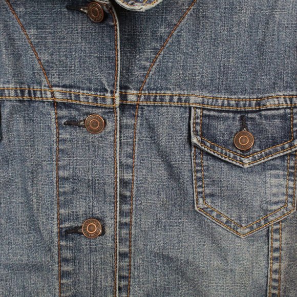 LEVI'S Blue Washed Button Down Streetwear Denim Jeans Jacket Size S - Picture 6 of 8